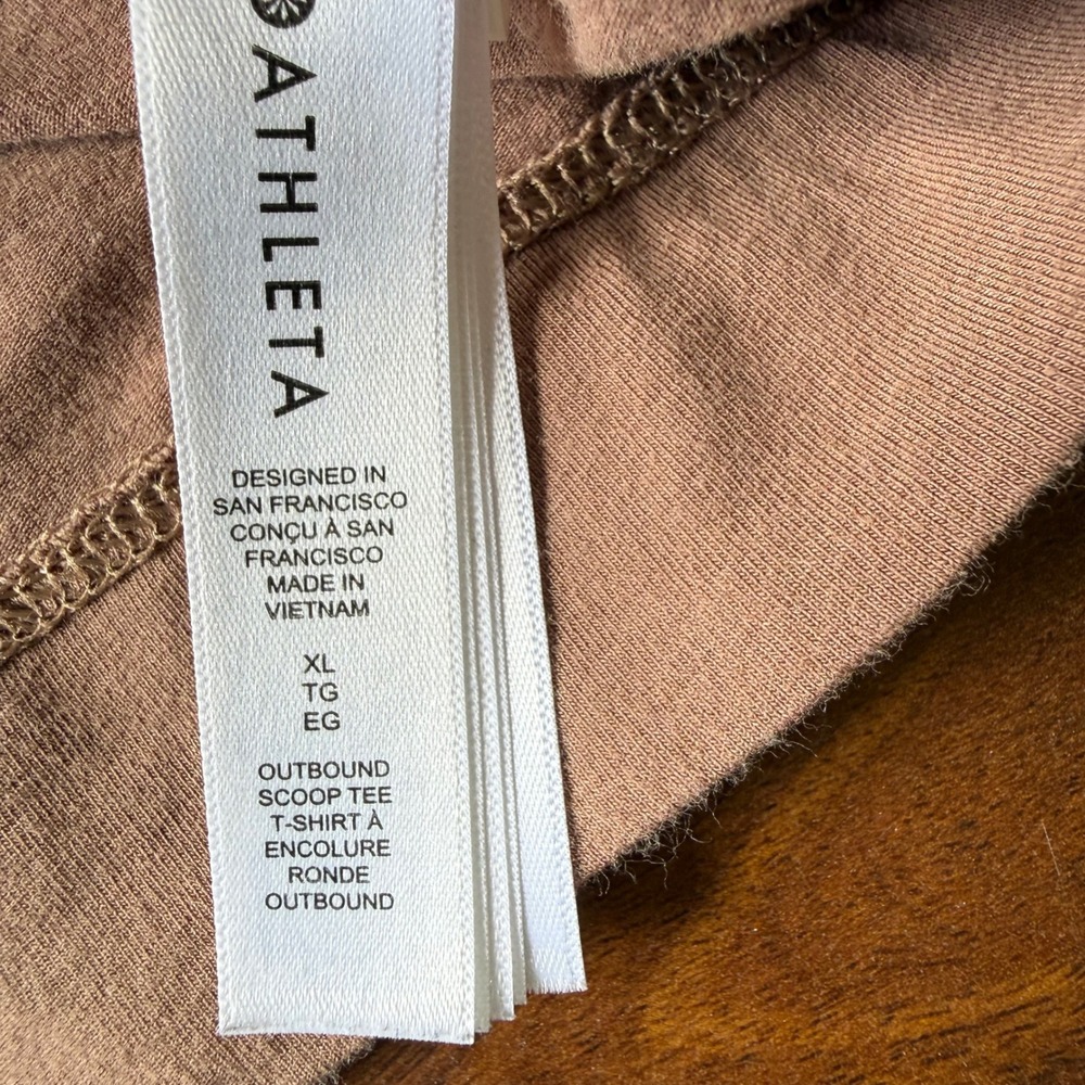 Athleta Outbound Scoop Tee Mauve Brown Short Sleeve Top XL Womens Activewear - Picture 6 of 9